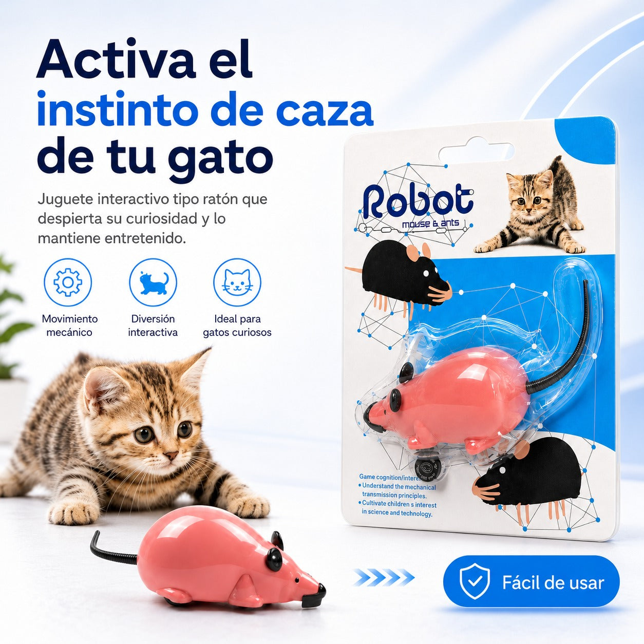 Raton Robot Interactivo para Gatos