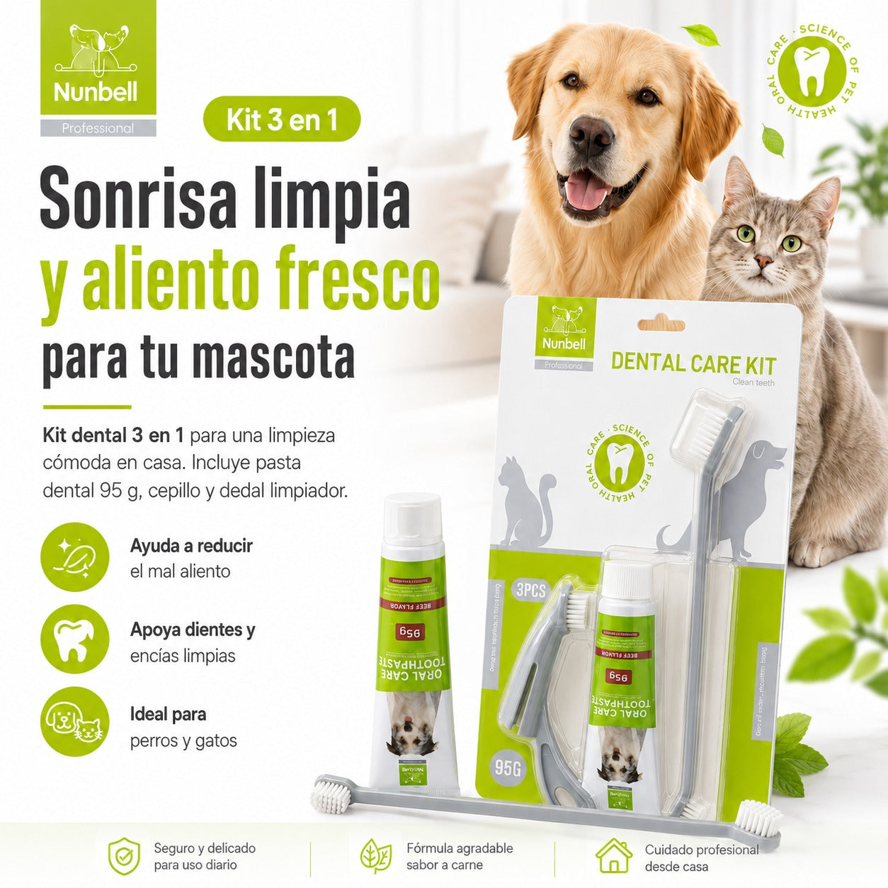 Kit de higiene dental para mascotas