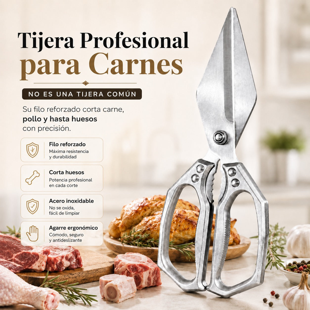 Tijera de Corte Profesional para Carnes
