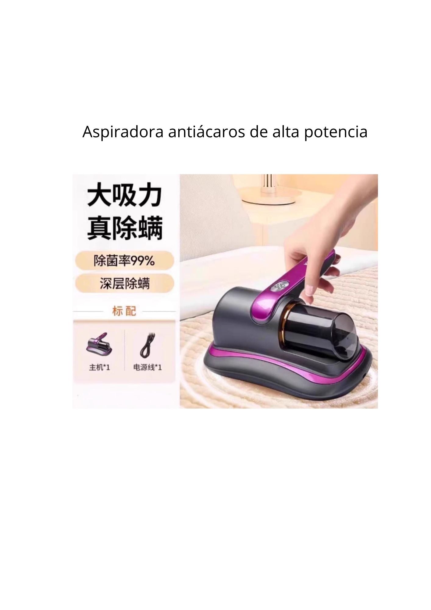 Aspiradora Anti Ácaros para Colchón y Sofá