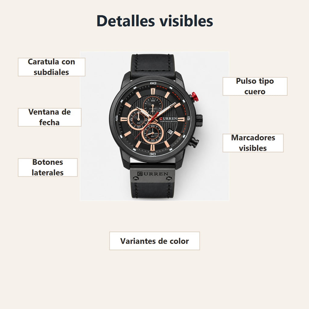 Reloj Curren 8291 Pulso Cuero